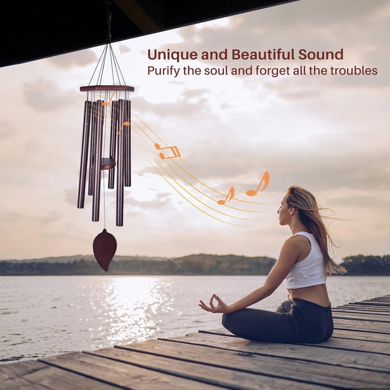 TESECU Sympathy Wind Chimes for Outside Deep Tone, Memorial Loss of a Loved, Large Wind Chimes with 6 Thicken Tubes & Hook, Outdoor Gifts Mother, Garden Decor - Image 2
